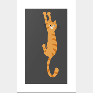 Orange Tabby Cat Hanging On Posters and Art